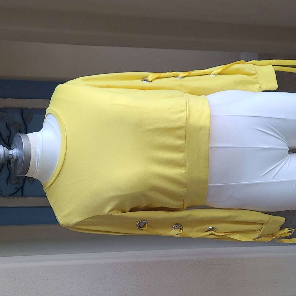 Yellow Cropped Sweatshirt